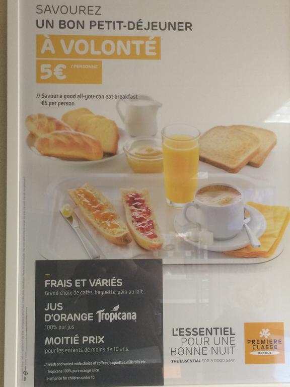 Premiere Classe Évreux Екстериор снимка Breakfast menu
